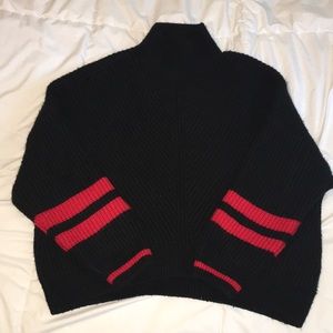 black and red express turtleneck sweater